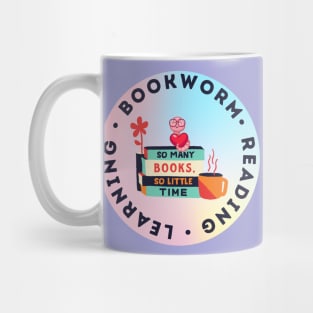 Cute bookworm learning reading books great for readers students and teachers and parents Mug